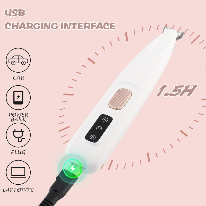 Paw Trimmer for Dogs, Beihre Dog Clipper with LED Light IPX5 Waterproof Clipper Dog Wireless Dog Paw Trimmer for Dogs Cats Paws, Eyes, Ears, Face, Body - BeesActive Australia