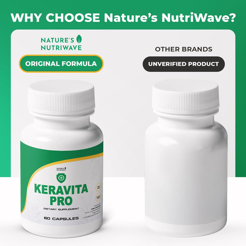 Keravita Pro – Vitamin C, E, Green Tea & Turmeric – 60 Ct, 1 Month Supply | Also includes Mushroom with Vitamin C, E, Green Tea & Turmeric | Non-GMO, Stimulant-Free, GMP-Certified 60 Count (Pack of 1)