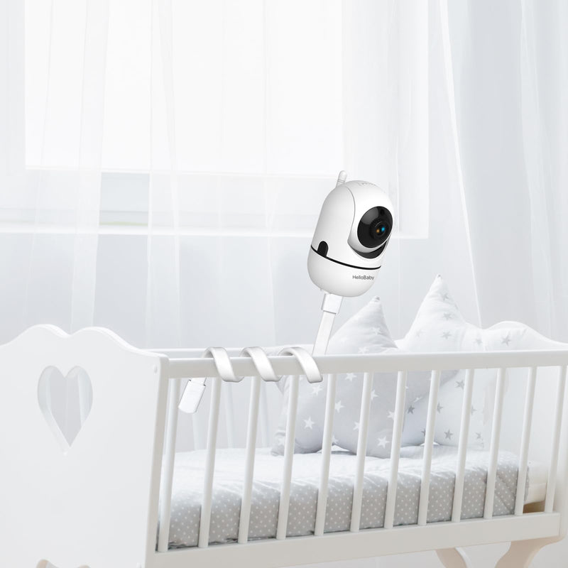 HelloBaby Baby Monitor Mount Works HB6550/ HB65/ HB6339/ HB40/ HB6081/ HB66/ HB6351, 20 Inch Flexible Arm Bracket, Baby Monitor Holder Attaches to Crib Cot Shelves, Indoor Without Tools or Wall Damage - BeesActive Australia