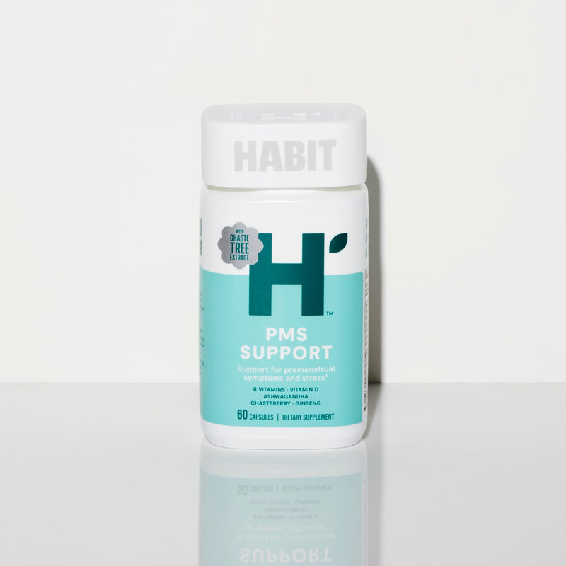 Habit PMS Support Supplement for Women (60 Capsules) - Supports Premenstrual Symptoms & Stress, Hormone Balance, Mood, B Vitamins, Vitamin D, Chasteberry, Ashwagandha, Gluten-Free, Non-GMO (1 Pack) 1 Pack