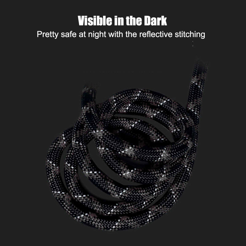 Hands Free Dog Leash(8.5ft), 8 in 1 Multifunction Nylon Double Leash for Dogs,1.2cm Adjustable Waist with Reflective Stitching for Training -Grey Grey - BeesActive Australia