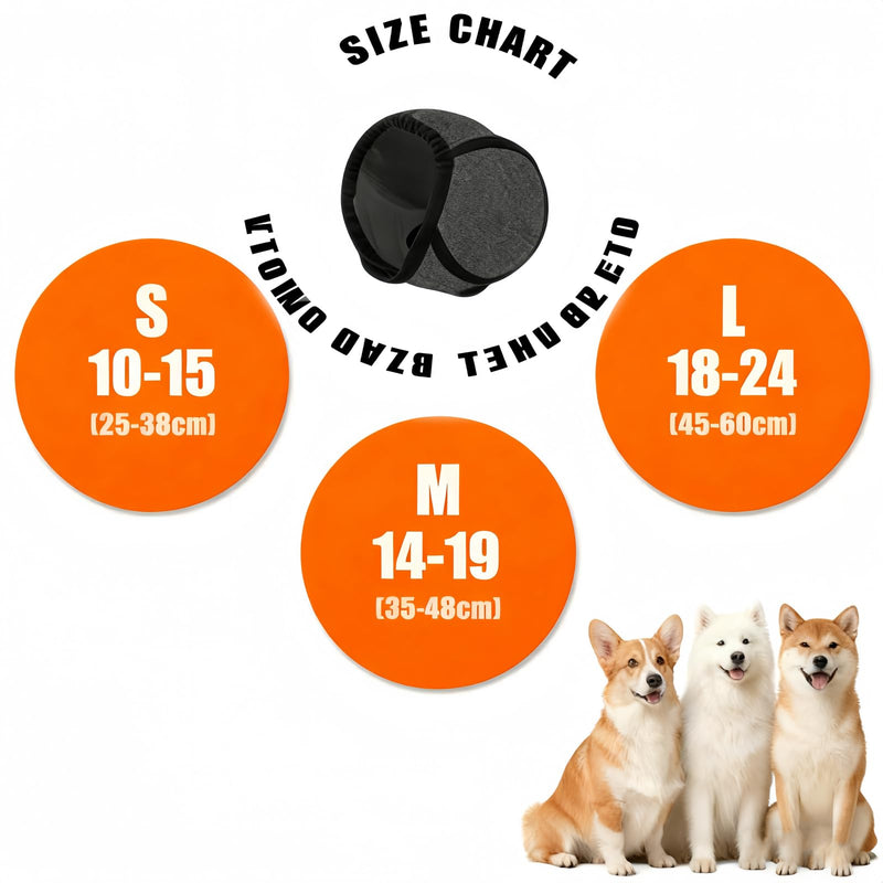 Dog Ear Muffs, Waterproof Calming Hoodie, Anti-Anxiety Ear Covers for Noise Relief, Thunder, Fireworks & Bath Time Grey Medium