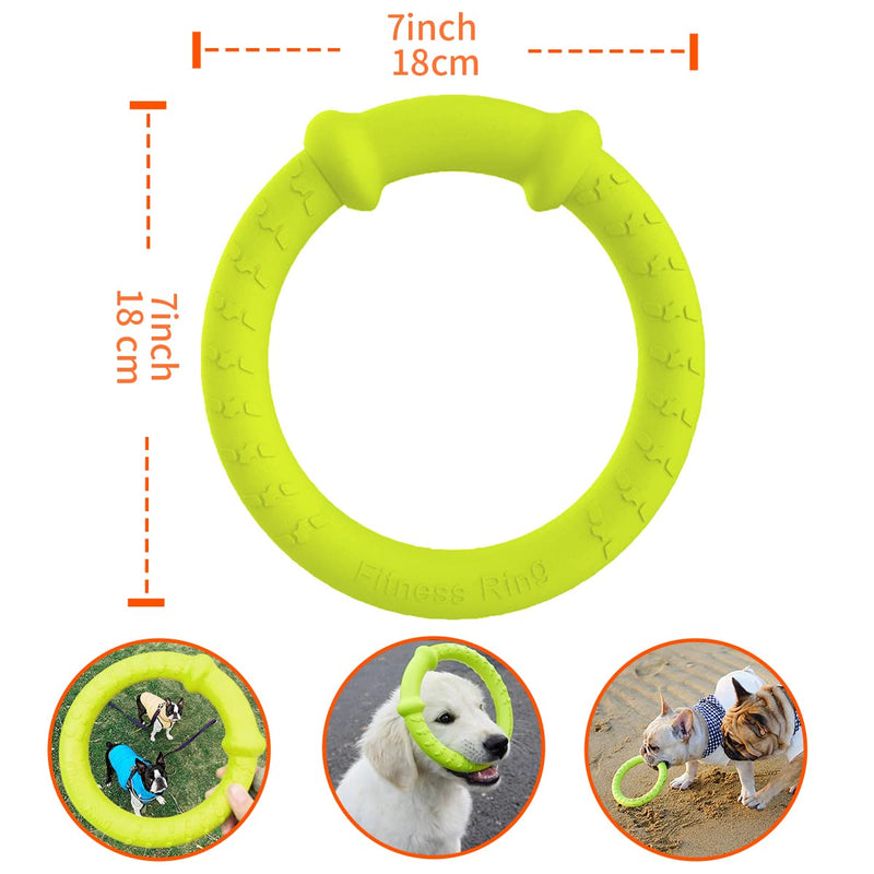 LaRoo Dog Flying Ring Toys, Floating Flying Disc ABS Durable Interactive Chew Toys for Training Outdoor Playing Puppy Medium Large Dogs (Small Green/18cm) Green-S - BeesActive Australia