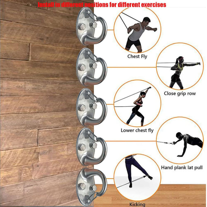 2 Packs Heavy Duty Resistance Band Wall Anchor Black Workout Wall Mount Anchor for Home Gym Strength Training Physical Exercise 1000 Lbs - BeesActive Australia