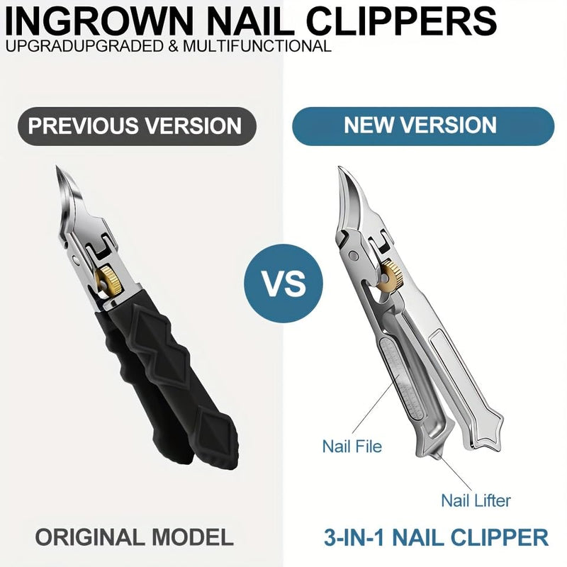 3-Piece Nail Clippers Set, Eagle Beak Beveled Toenail Clippers for Ingrown