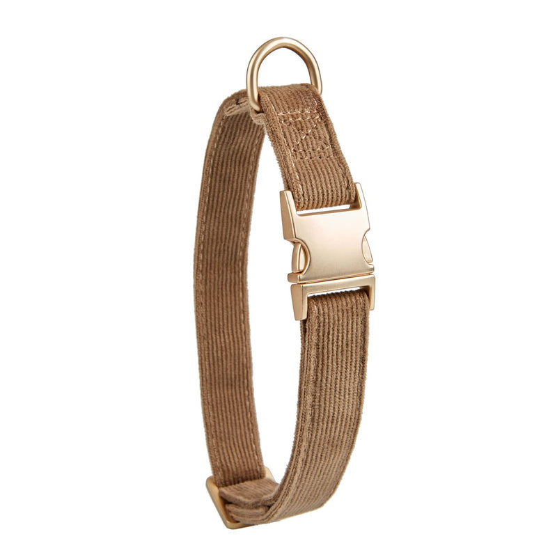 YUDOTE Ultra Soft Dog Collar Natural Cotton Cord for Small Dogs with Sensitive Skin, Brown S (Pack of 1) Brown - BeesActive Australia