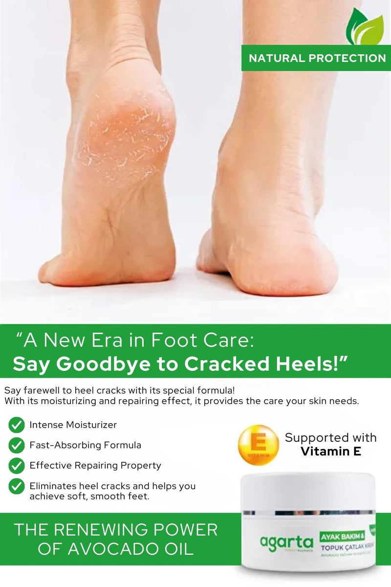 Agarta Foot & Heel Care Cream – Hydrating & Smoothing Moisturizer for Soft, Comfortable-Looking Feet, Daily Botanical Care, Vegan Formula – 3.38 fl oz - BeesActive Australia
