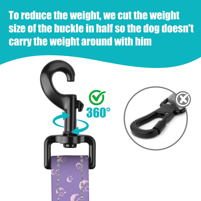 Short Dog Leash,Traffic Leash,Reflective Nylon Padded Handle,Nylon Short Dog Leash for Training Control - for Large and Medium Sized Dogs. (Moon) Moon - BeesActive Australia