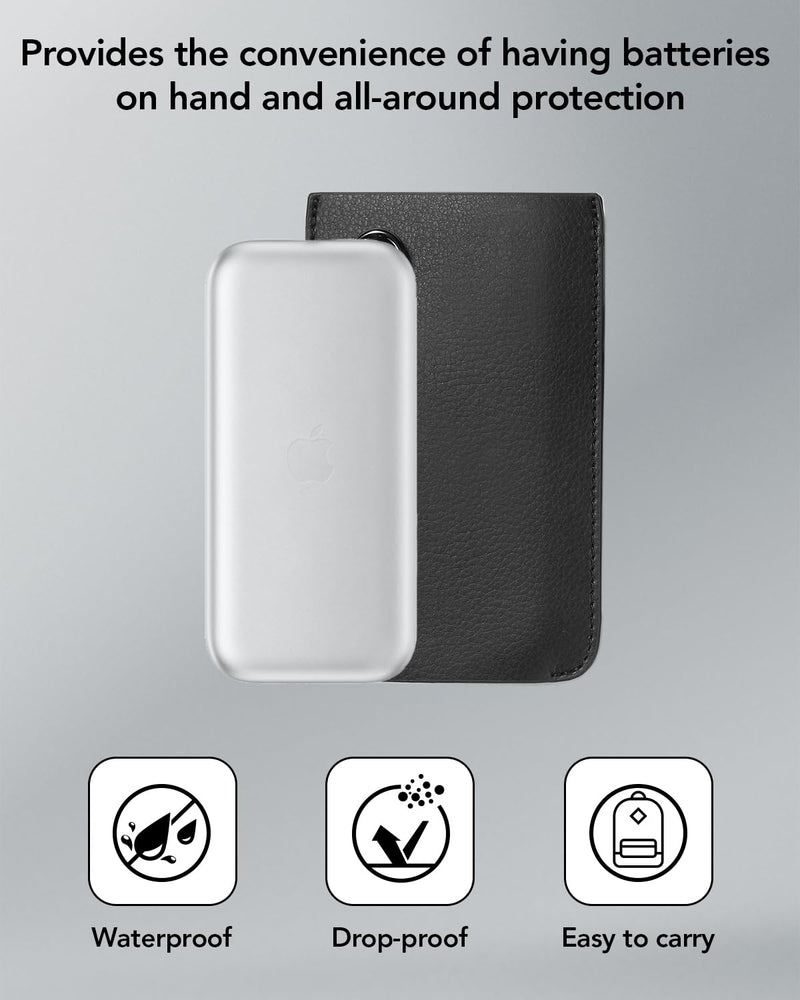 HATALKIN Compatible With Apple Vision Pro Battery Holder, PU Leather Portable Battery Carrying Bag Holder for Apple Vision Pro with Belt Clip Black - BeesActive Australia