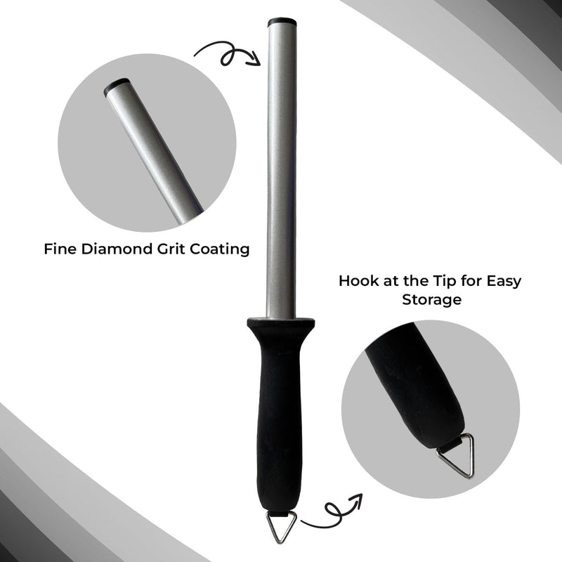 Hoof Knife Sharpener, Farrier Tool with Fine Diamond Grit Coated 8 Inch Honing Rod, Farrier Knife Sharpener for Sharpening Hoof Knives - BeesActive Australia