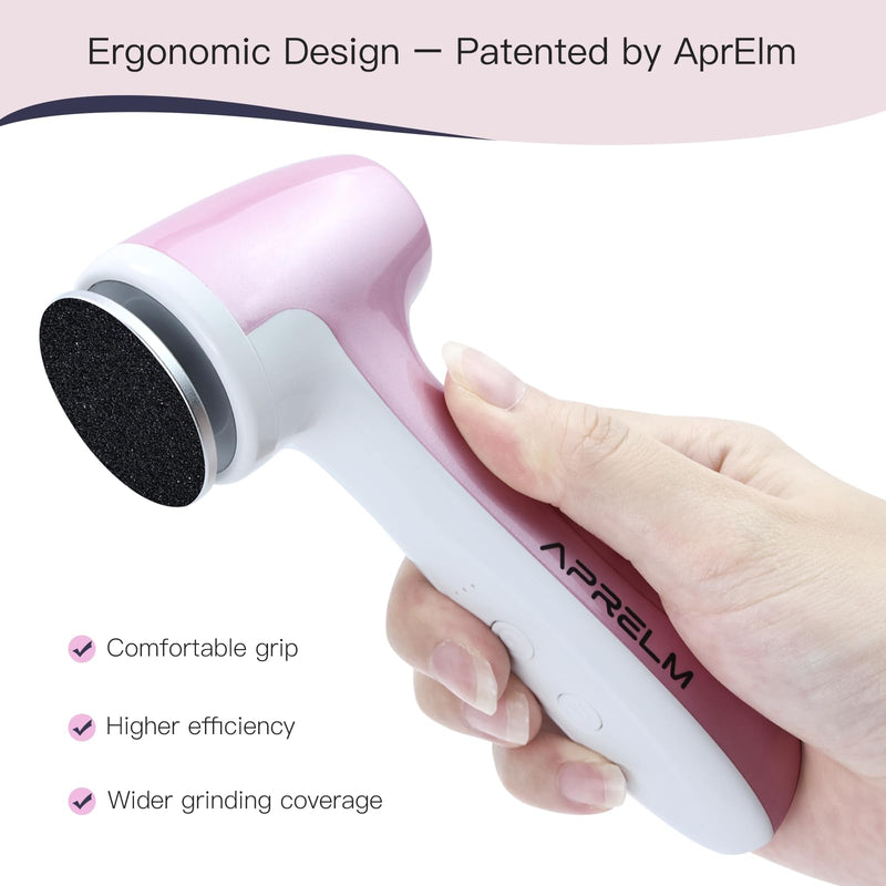 Rechargeable Electric Foot Callus Remover with 3-Sizes 120Pcs Sandpaper Discs, Professional 1000RPM 3-Speed Control Electric Foot File (E7 Pink) E7-pink - BeesActive Australia