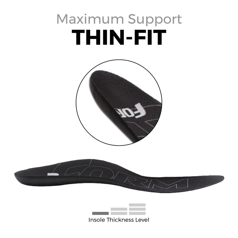 Ultra-Thin Plantar Fasciitis Insoles Designed for Comfort & Maximum Pain Relief, Ideal for Dress Shoes & Boots | Black (Men's 10-10.5, Women's 11.5-12) 10 – 10.5 Men / 11.5 – 12 Women Black - Ultra-thin for Dress Shoes & Boots