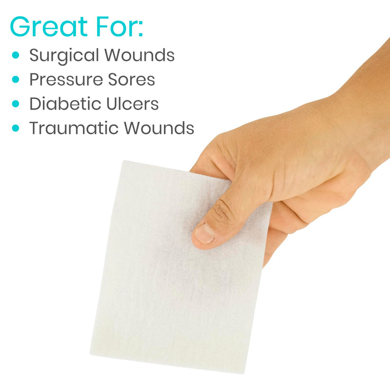 ViveCare Silver Calcium Alginate Wound Dressing (10 Pack)- Sterile 4x4 Medical Gauze Pad - Wound Care for Burns, Cysts and Ulcer Treatment - Highly Absorbent Individual Patch - Non-Stick Padding 4x4 (10 Pack) - BeesActive Australia