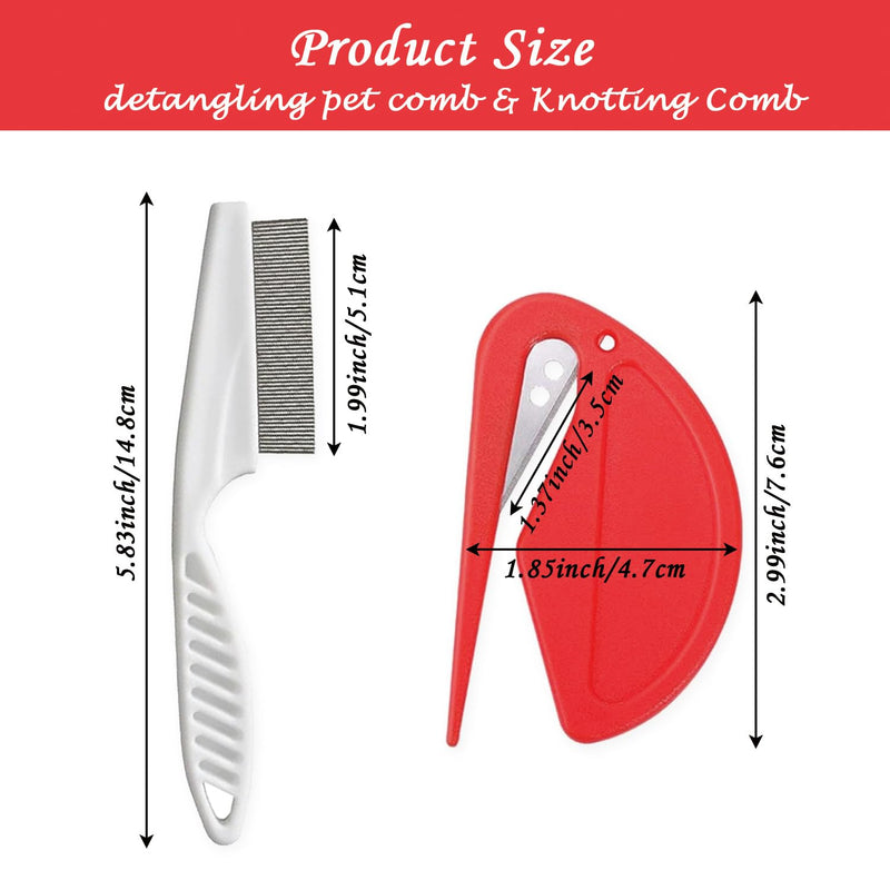 5PCS Pet Knotting Comb for Cats, De Knotting Comb for Dog, Knotting Comb Pet Grooming Tool for Removing Tangled and Grooming Loose Knotted Hair - BeesActive Australia