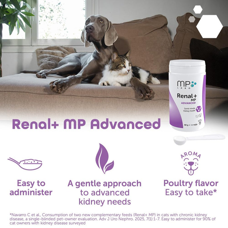 Renal+ MP Advanced for Dogs & Cats - Daily Kidney Support with B-Vitamins, Potassium & Omega-3 – Helps Maintain Renal Function & Vitality – Sprinkle Capsules