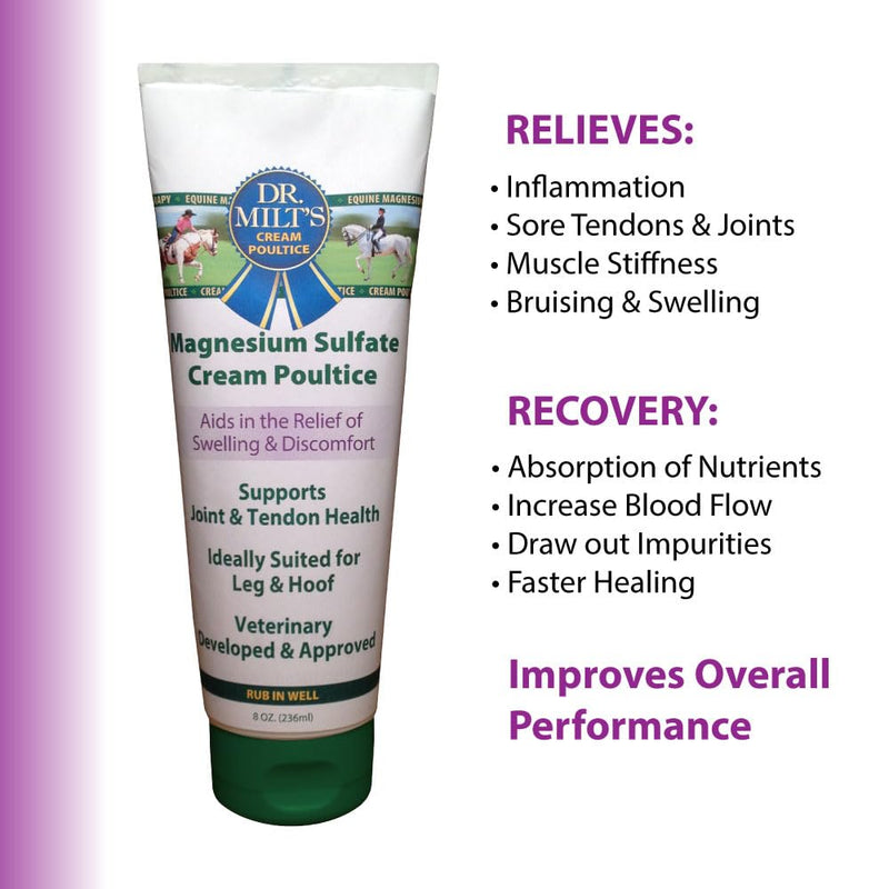 Dr. Milt's Horse Topical Epsom Salt Pain Relief Ointment Rub: Poultice and Liniment Cream. 1-8oz Cream 8 oz - BeesActive Australia