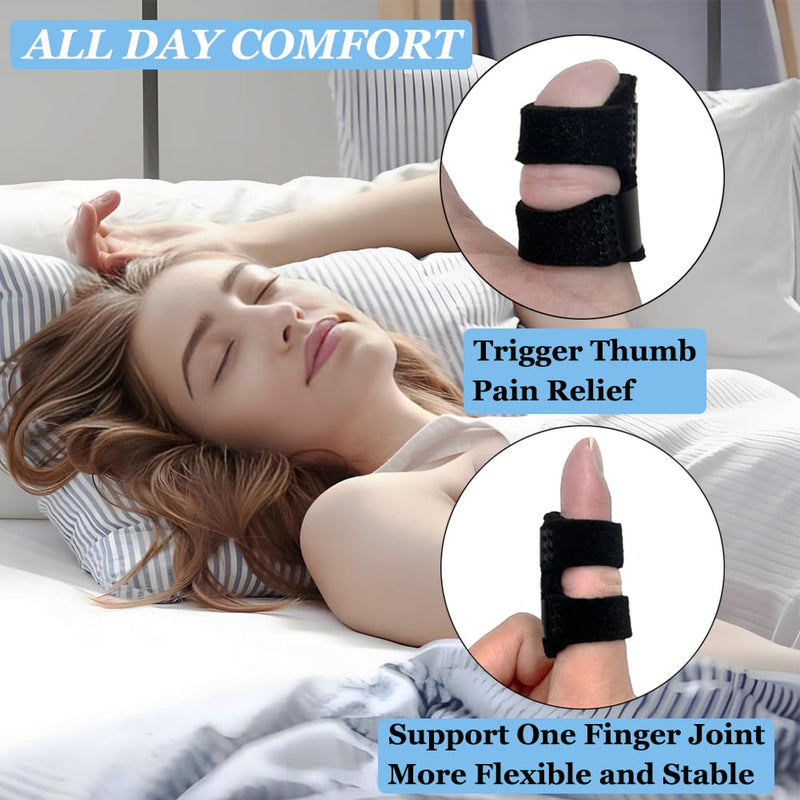 Thumb Finger Splints (5Pcs), Trigger Thumb Splint Finger Brace for Mallet, Broken, Straightening, Arthritis, Injury, Finger Stabilizer Support for Thumb/Middle/Ring/Index/Pinky Fingers 5 - BeesActive Australia