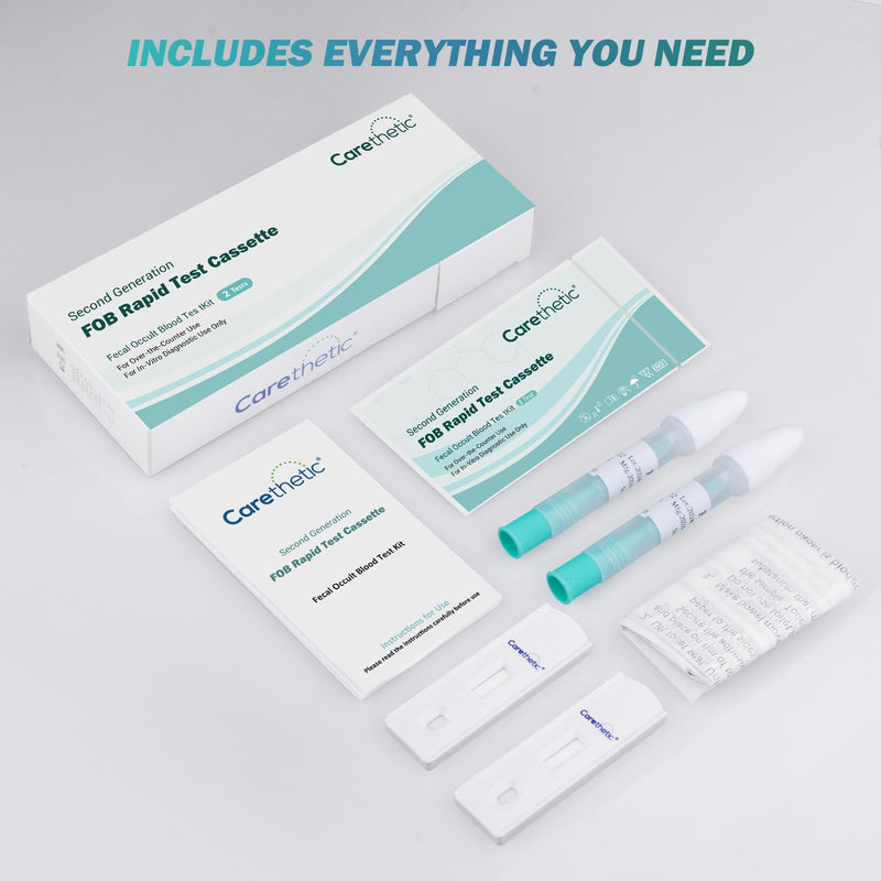 Immunochemical Fecal Occult Blood (iFOB) Screening Kit - Easy-to-Use at Home Colorectal Health Test (2 Pack)