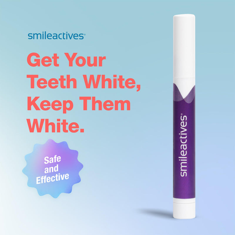 Smileactives Teeth Whitening Pen for White Smile, Fast Tooth Whitener and Stain Remover with Precision Brush Tip, Dental Quality Whitening Gel, Travel Pen, Easy to Use, Ultramint Flavor, 0.11 fl oz - BeesActive Australia