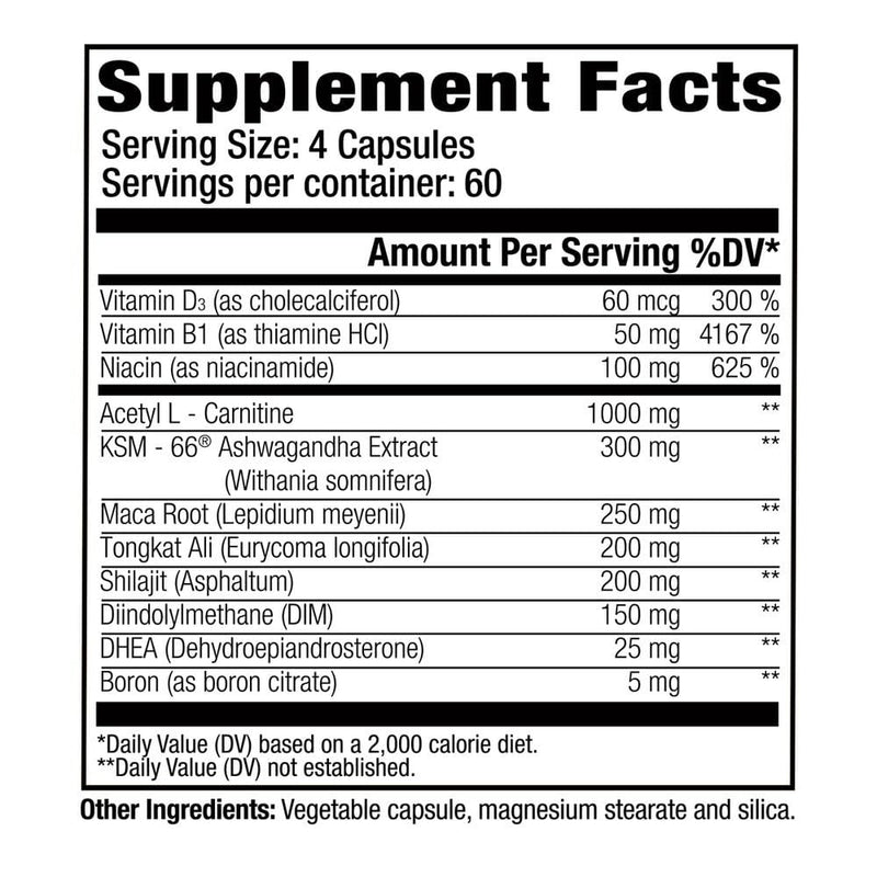 GAT SPORT NITRAFLEX DEEP Wood, 240 Vegetable Capsules (60 Servings) | Men's Vitality Supplement, Supports Testosterone & Stamina* 240 Count (Pack of 1)
