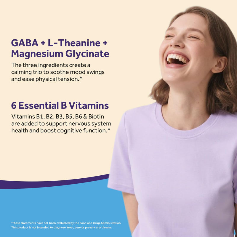 Doctor's Recipes GABA Magnesium Glycinate L-Theanine Supplement, GABA (Gamma-Aminobutyric Acid) 500mg, Vitamin B6, B1, B2, B3, B5, Biotin, Calm, Sleep, Relaxation, Mood Support, 90 Veggie Capsules