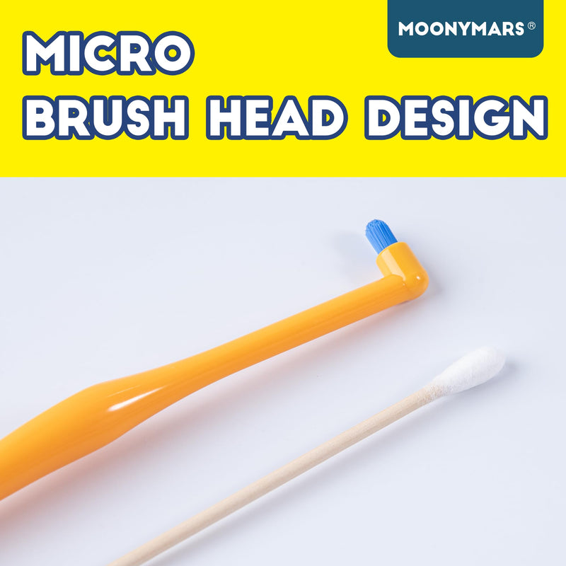Cat Toothbrush Tuft Head, Small Dog & Puppy Tooth Brushing Kit, Mini Head Teeth Brush for Kitten & Tiny Pet, Doggy Toothbrushes Deep Dental Cleaning, 1 PCS - Orange 1 Count (Pack of 1)