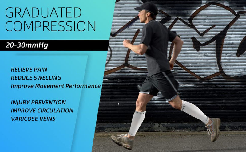 15-20mmHg Skin Calf Compression Sleeve Men and Women Wide Calf Sleeve Brace Compression Socks for Leg Support, Shin Splint,Pain Relief Large - BeesActive Australia