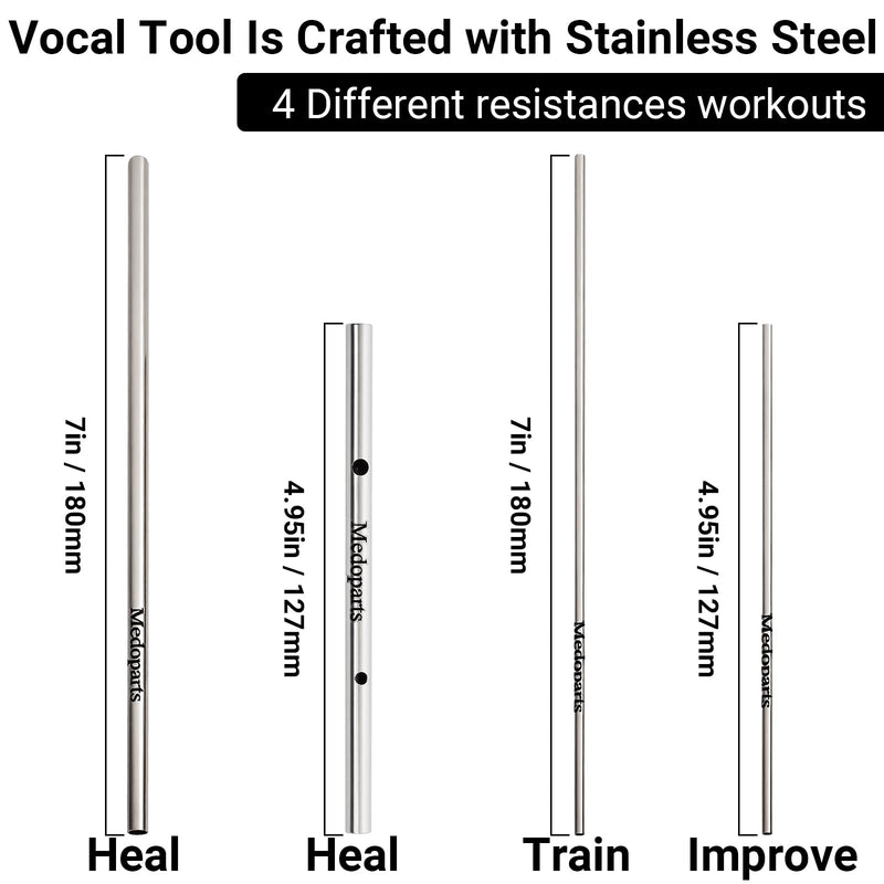 Professional Metal Vocal Training Straws,Singing Breath Control Aid,Portable Voice Exerciser,Improve Tone Resonance and Vocal Technique,For Singers and Teachers (C) C - BeesActive Australia