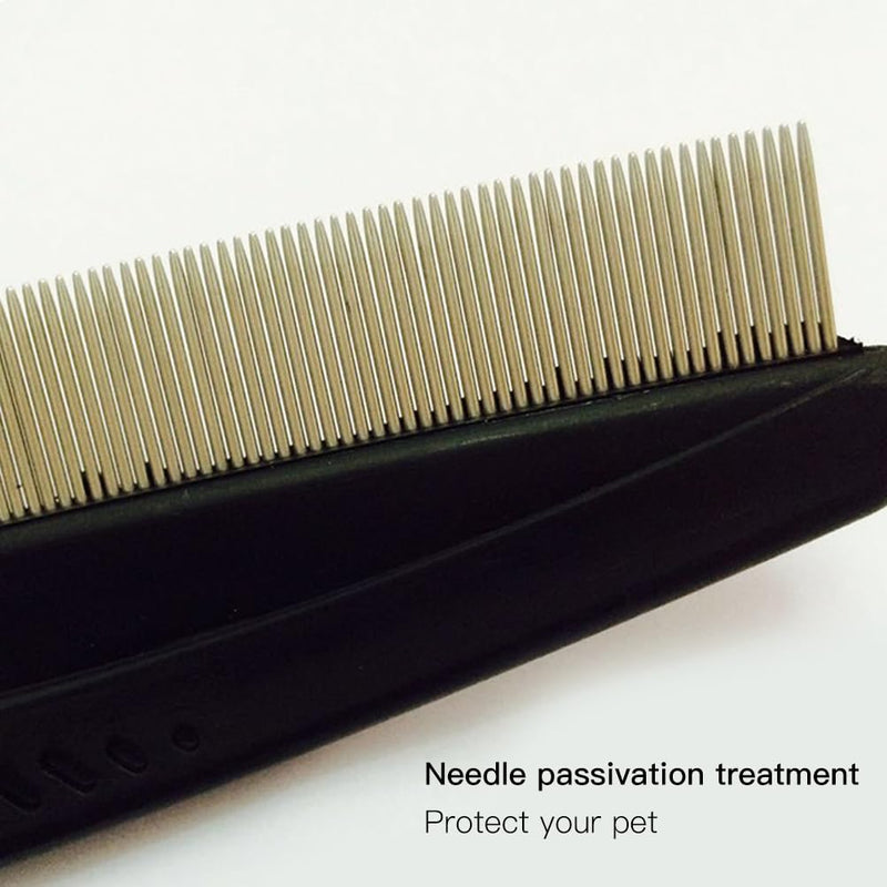 LJFEA Flea Comb for Dogs Cats Pack of 2 Professional Dog Cat Lice Comb Dust Comb Flea Comb Coarse & Fine Teeth Stainless Steel Lice Flea Comb - BeesActive Australia