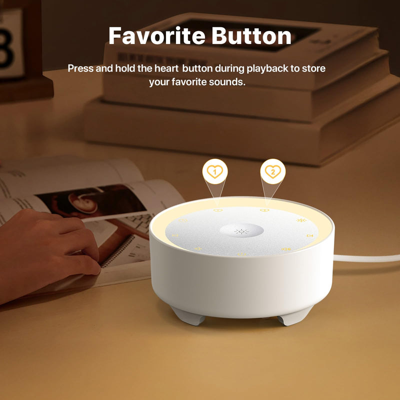 Kipcush Sound Machine & Night Light for Adults/Baby/Kid. White Noise Machine with Max 8H Timer & 20 Soothing Sleep Sounds. Small Size & Portable Design for Bedroom, Office, Travel. Favorites Buttons - BeesActive Australia