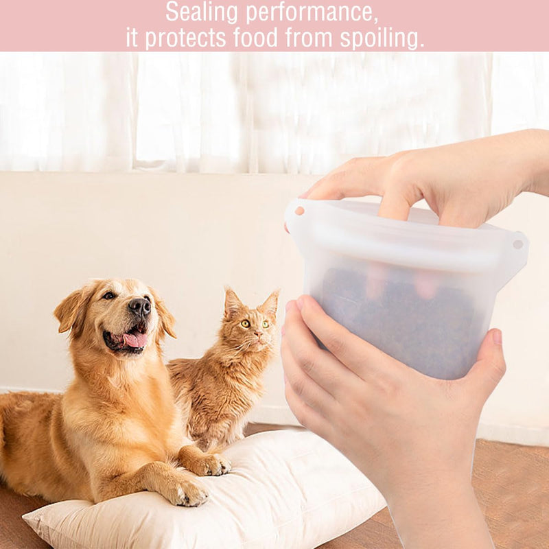 Dog Treat Training Pouch Accessory Keep Dog Food Fresh and Training Convenient Silicone Dog Food Storage Bag, Oil and Water Resistant, Ensuring Dry Training Bags (M, White) M - BeesActive Australia