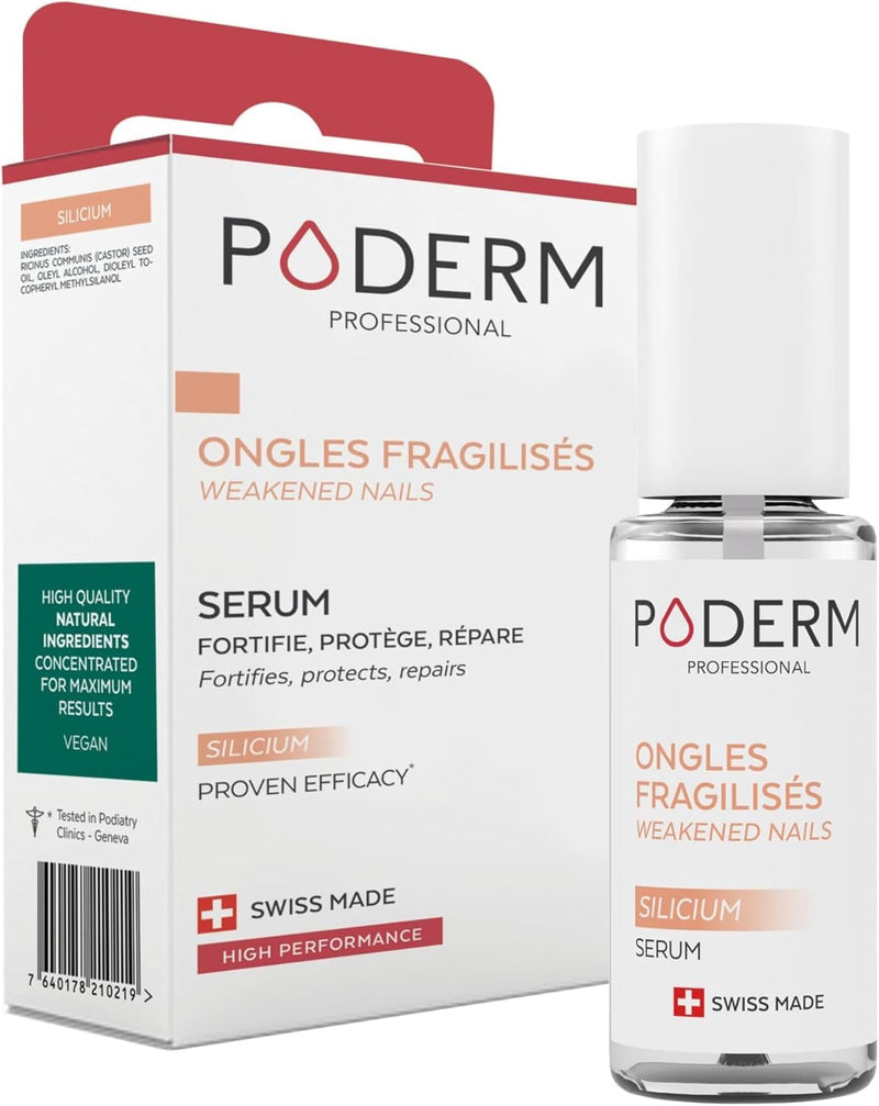 PODERM – NAIL STRENGTHENER FOR DAMAGED NAILS – 100% Natural Ingredients – VEGAN - Professional Nail Care : Fortifies, Protects, and Repairs Weak Nails - Nail Strengthener and Protector – Swiss Made - BeesActive Australia