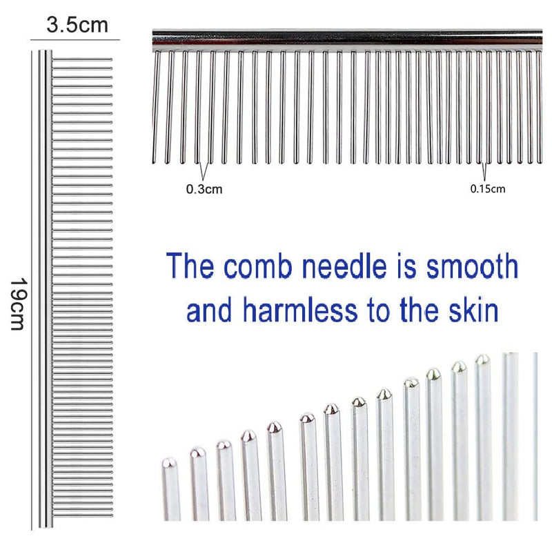 Cat fur comb, dog detangling comb, cat comb, pet fur detangler comb, dog eye comb, tear stain remover comb, flea comb for cats and dogs, stainless steel dog grooming combs, pet comb, 7 pieces - BeesActive Australia