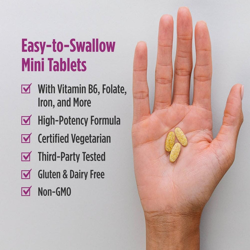 Nordic Naturals Prenatal Multivitamin Mini Tablets, Vegetarian - 90 Count | 22 Essential Nutrients - Folate, Iron, B6, D3. Easy-to-Swallow Mini Tablets. Supports Pregnancy & Baby Development. Non-GMO.