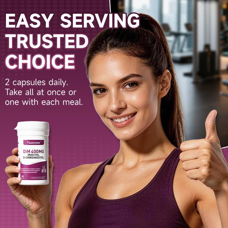 9-in-1 400mg DIM Supplement with 400mg Inositol, 10 mg D-chiroinositol, 200mg Folic Acid - Estrogen Balance for Women*, Hormone & Metabolism Support*, Ovarian Health Support*
