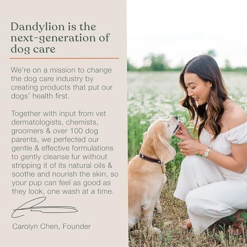 Dandylion Fresh Coat No-Rinse Dog Dry Shampoo Spray | Waterless Daily Cleansing Spray for Clean & Fresh Coat | Gentle Dry Shampoo for Dogs | Plant-Based, Fragrance Free & Vet Approved | 8.4 fl oz - PawsPlanet Australia