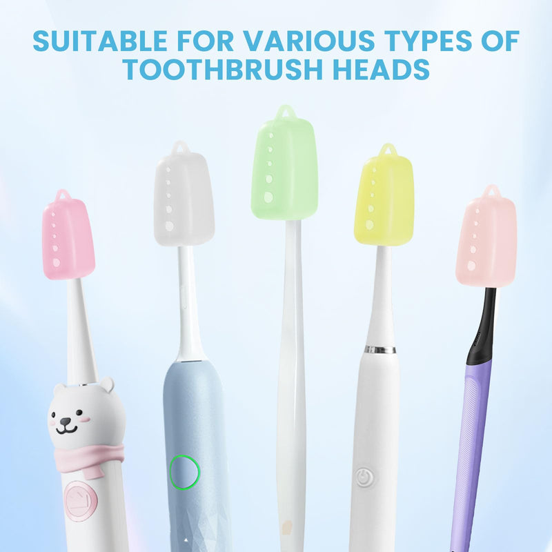 6 Packs Silicone Toothbrush Covers, Tooth Brush Cover Cap for Electric & Manual Toothbrushes, Toothbrush Travel Essentials - BeesActive Australia