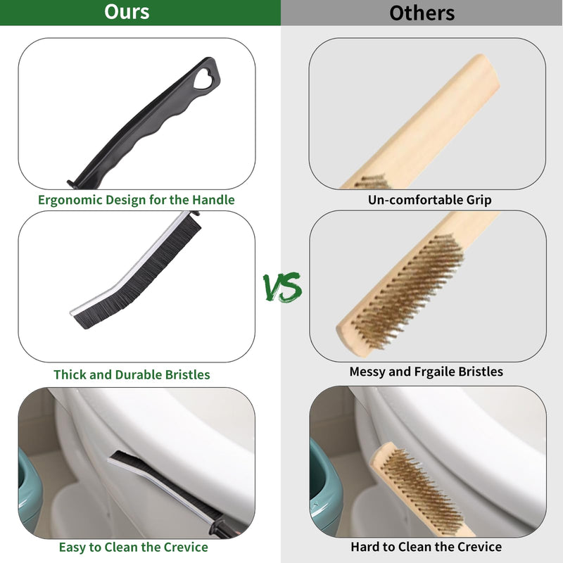 2 Pcs Crevice Cleaning Brush Hard Bristle Gap Brush Multifunctional for Bathroom Household Kitchen Tiles Window Crevice Cleaning Tool (Style 1) Style 1 - BeesActive Australia