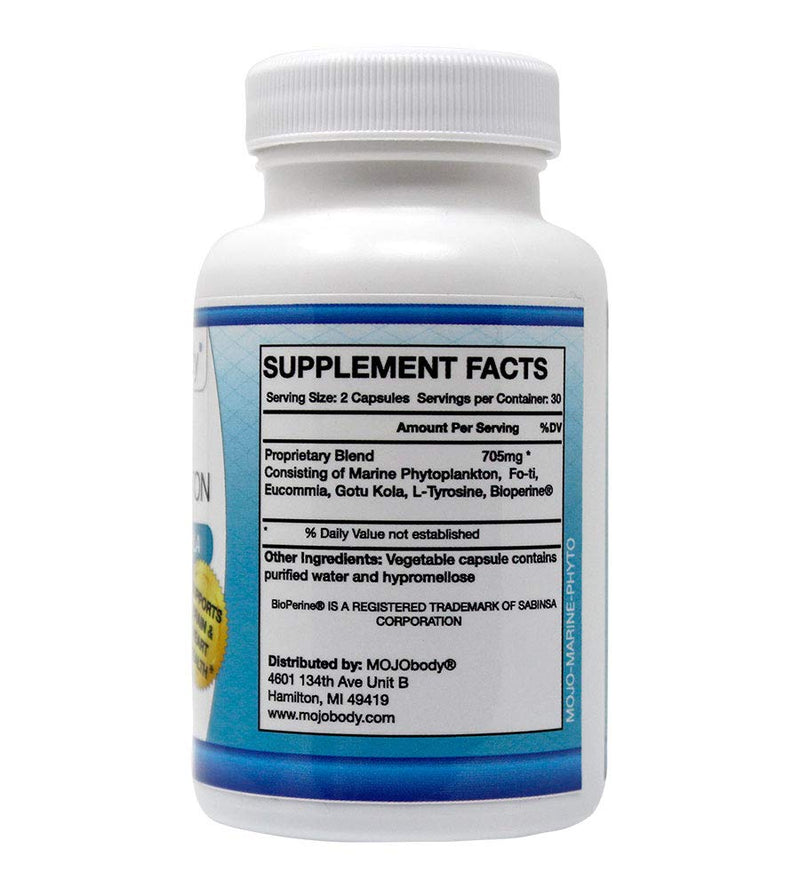 Freeze Dried Marine Phytoplankton, Supports Brain & Heart Health, Powerful Superfood, Nutrient Dense with BioPerine for High Absorption 60 Capsules