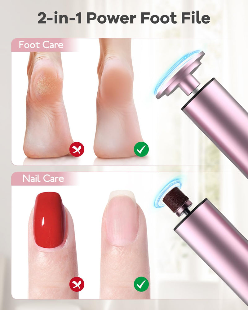 Electric Foot Callus Remover - 9-Speed Adjustable, Callus Remover for Feet with LED Display, Rechargeable & Wireless Pedicure Tools for Dead Skin Pink - BeesActive Australia