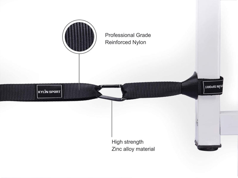Battle Rope Anchor Strap Kit | Heavy Duty Reinforced Nylon | Easy and Fast Setup | Stops Rope Damage | Stainless Steel Carabiner | Includes Exercise Guide | Black with White Stripe - BeesActive Australia