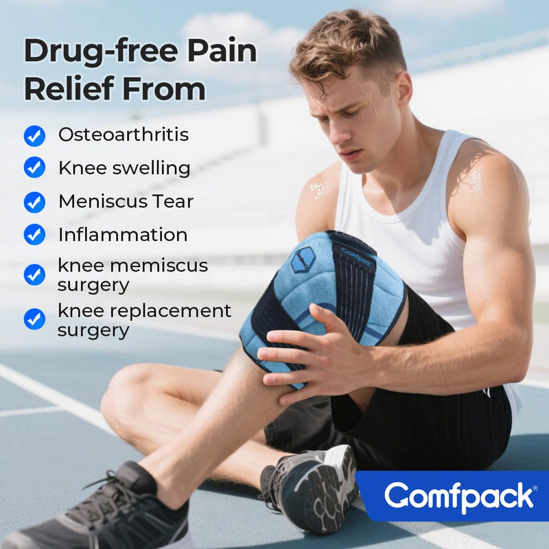 Ice Pack for Knee Replacement Surgery, 2 Hours Long Lasting Coldness Ice & Compression Therapy Flexible Knee Ice Pack Wrap for Arthritis Pain, ACL, Sports Injuries L - BeesActive Australia