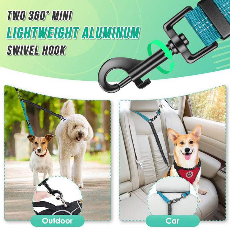Two Dog Lead 2 in 1 Upgraded Pet Double Dog Leash Comfortable Shock Absorbing Reflective Bungee Lead Walk 2 Dogs Double Dog Leash 360° Swivel Double Dog Walking for Different Size Dogs - BeesActive Australia