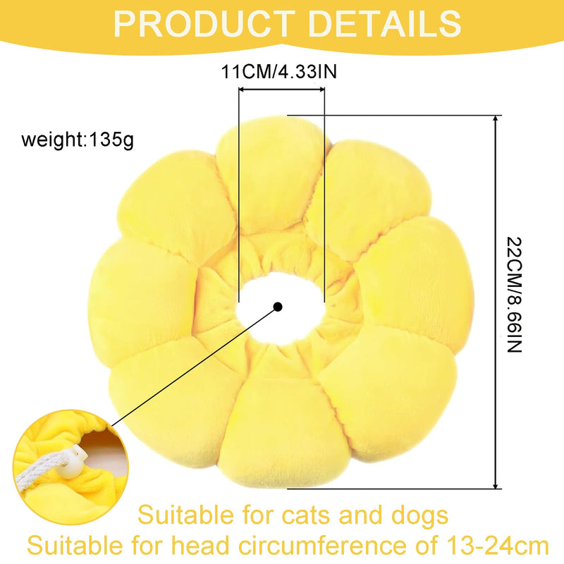 ElevaPulse Sunflower Neck Brace Cat, Adjustable Cat Neck Brace, Cat Neck Brace, Neck Brace for Cats, Cat Neck Collar, for Cats of Small Dogs After Surgery and Injuries (M) - BeesActive Australia