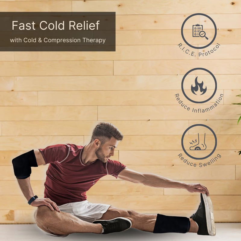 NatraCure Cold Therapy Compression Sleeve for Injuries & Pain Relief - Reusable Ice Sleeve for Arm, Forearm, Elbow, Wrist - Ice Sleeve Pack Wrap for Leg, Shin, Calf, Ankle, Foot - SM Small (Pack of 1) - BeesActive Australia