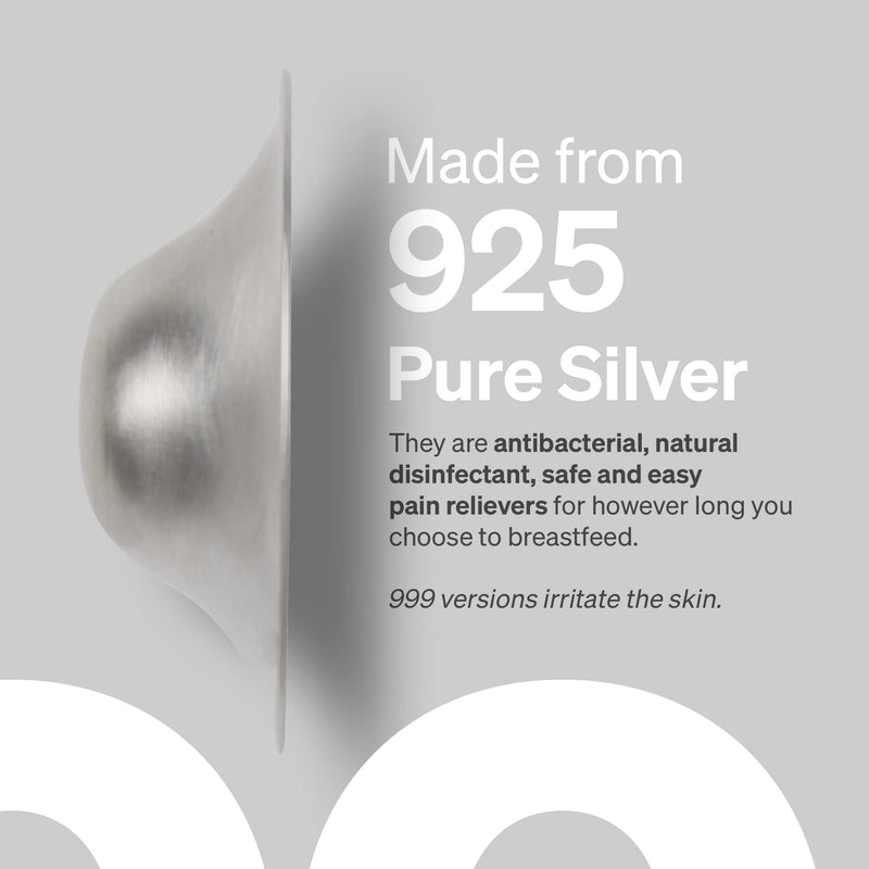 The Original Silver Nursing Cups, LoveNoobs Silver Nipple Covers Breastfeeding, XL Nipple Shields for Nursing Newborn, Post Partum Recovery, Baby Essentials, Silver Nipple Shield, Nickel-Free X-Large - BeesActive Australia