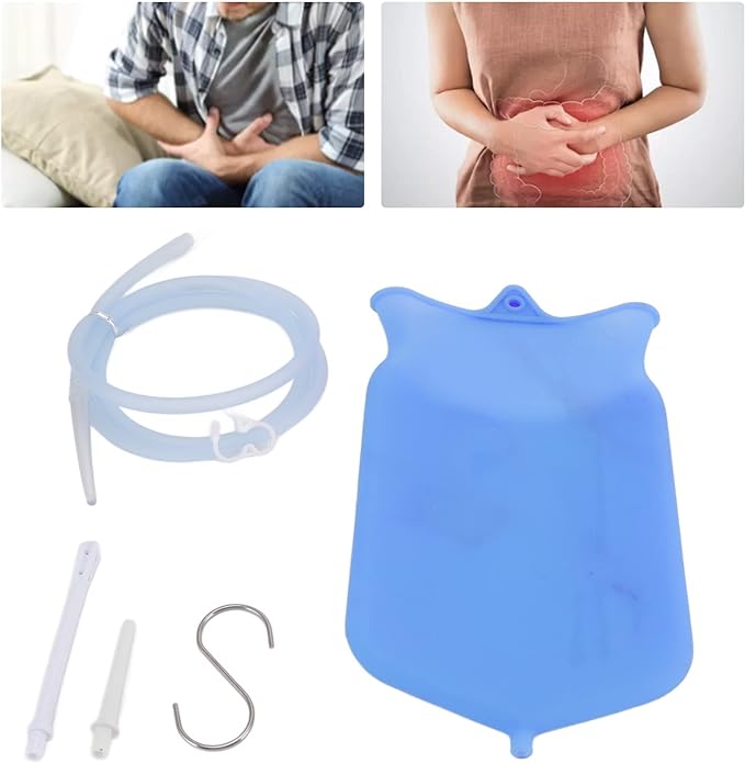 Enema Bag Kit, Colon Cleaning Kit, Large Capacity, Non-Toxic, Unisex (Blue) - BeesActive Australia