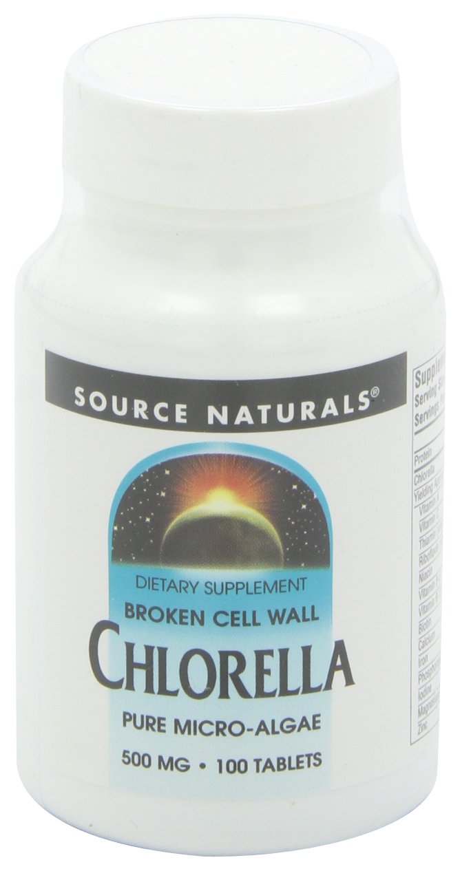 Source Naturals Chlorella, 500 mg- 100 Vegan Tablets | Complete Protein | Plant-Based B12 | Non-GMO Validated*