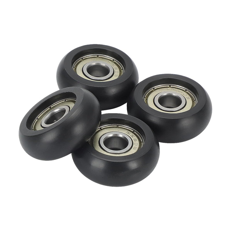Replacement Roller Wheels For Aero Pilates Reformer Set of 4, Easy to Install, Smooth & Quiet Glide,Black Black