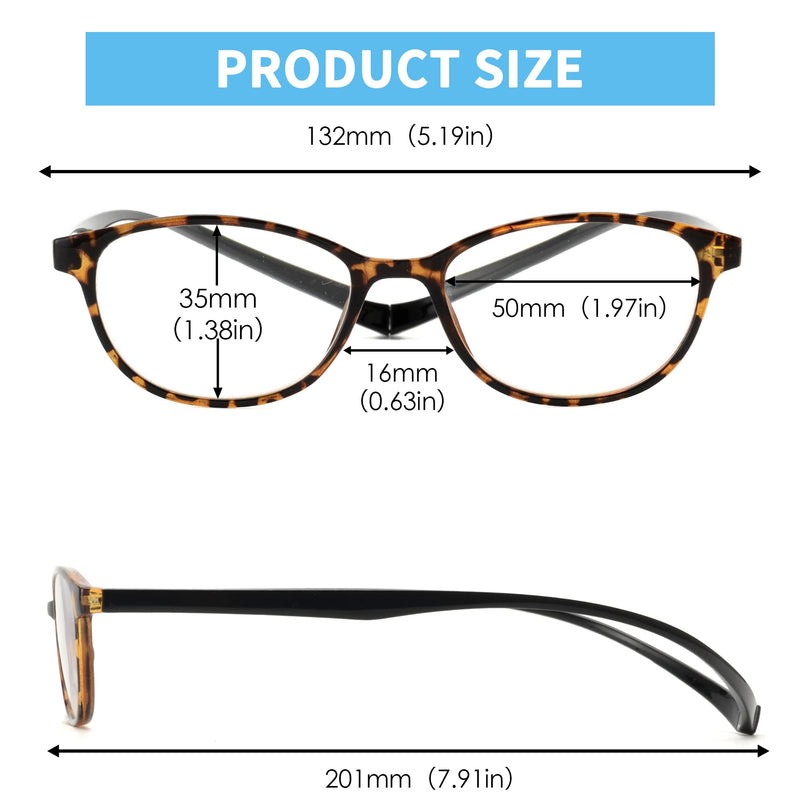 JM 2 Pack Magnetic Reading Glasses for Men Women, Hang Neck Blue Light Blocking Computer Readers Black & Tortoise +2.75 #2 Tortoise & Black 2.75 x - BeesActive Australia